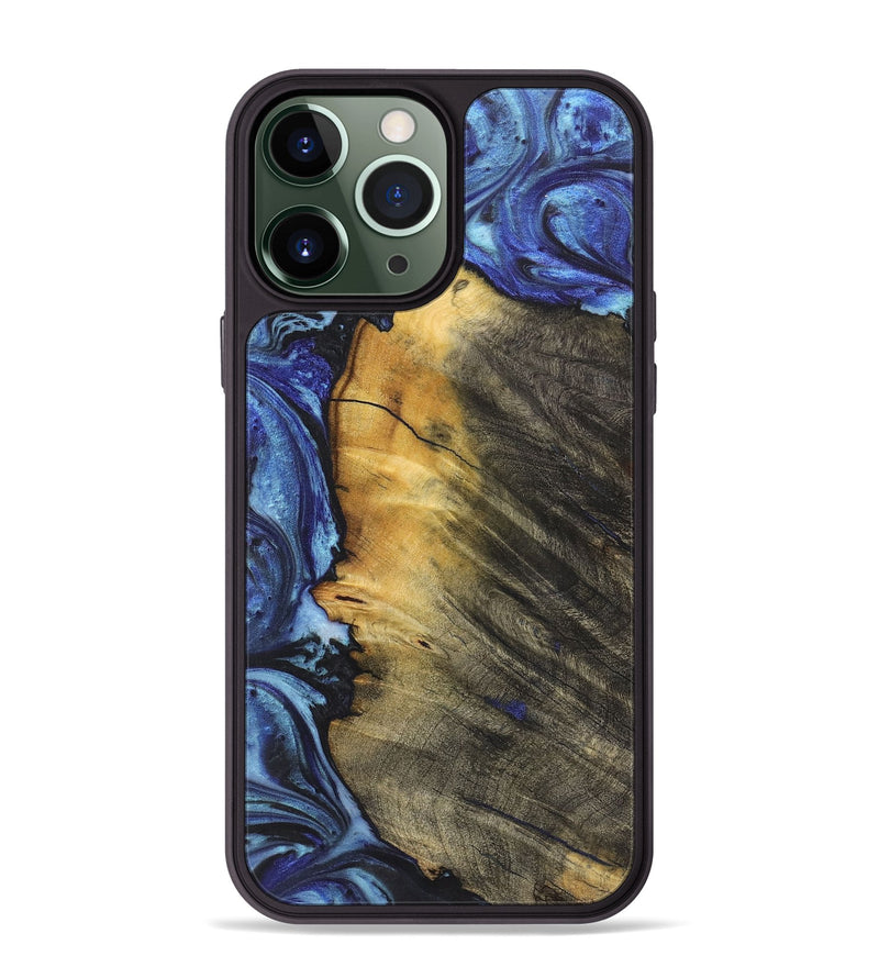 iPhone 13 Pro Max Wood Phone Case - Nico (Blue, 726096)