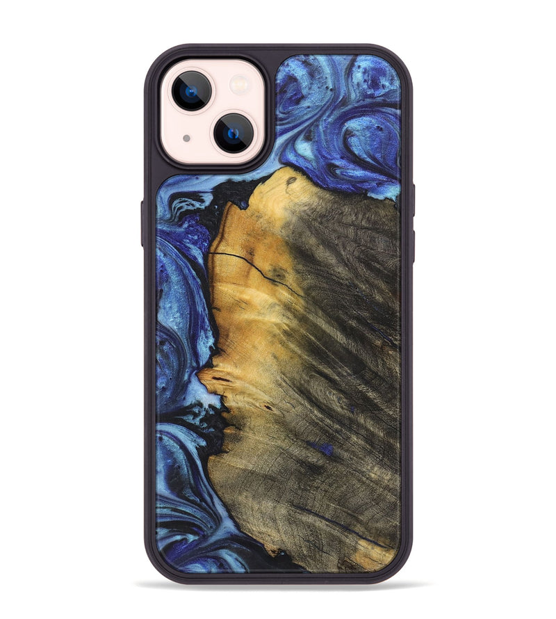 iPhone 14 Plus Wood Phone Case - Nico (Blue, 726096)