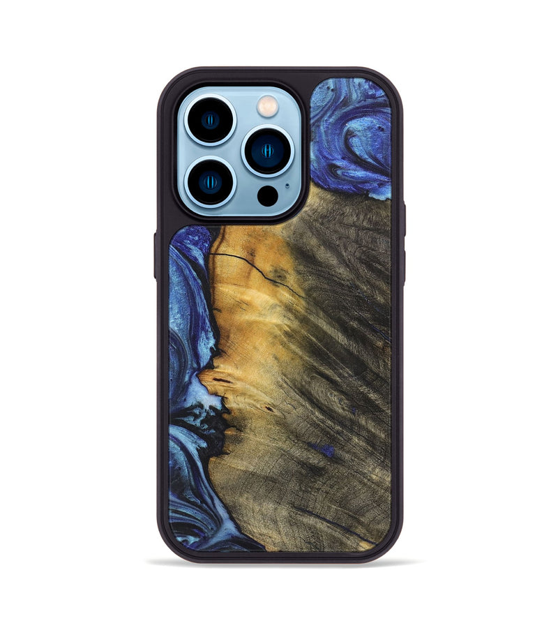 iPhone 14 Pro Wood Phone Case - Nico (Blue, 726096)