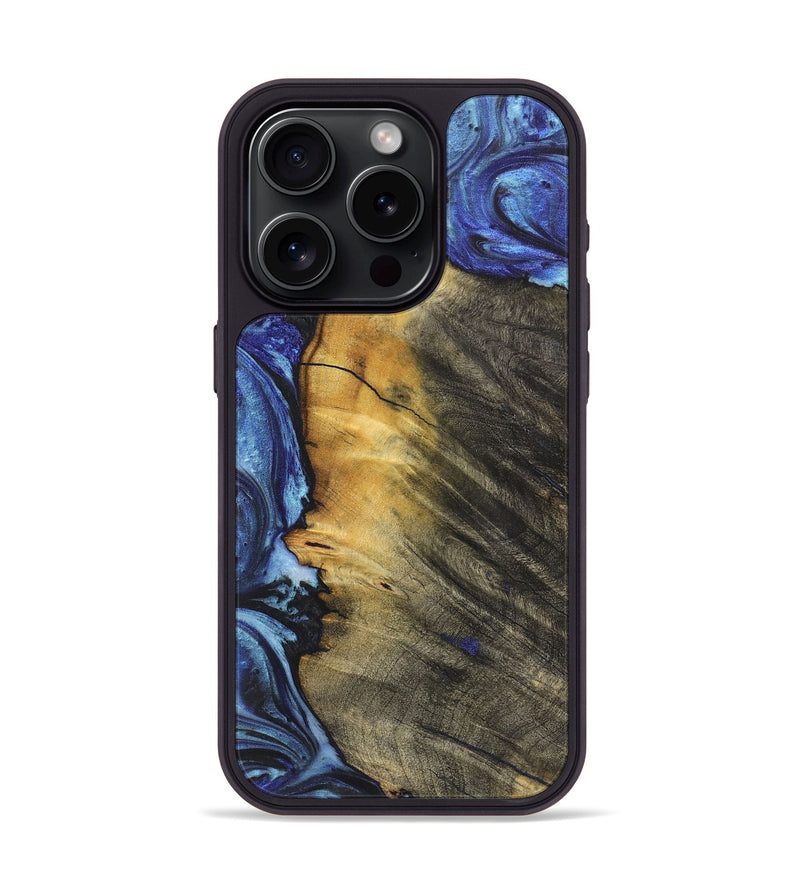 iPhone 15 Pro Wood Phone Case - Nico (Blue, 726096)