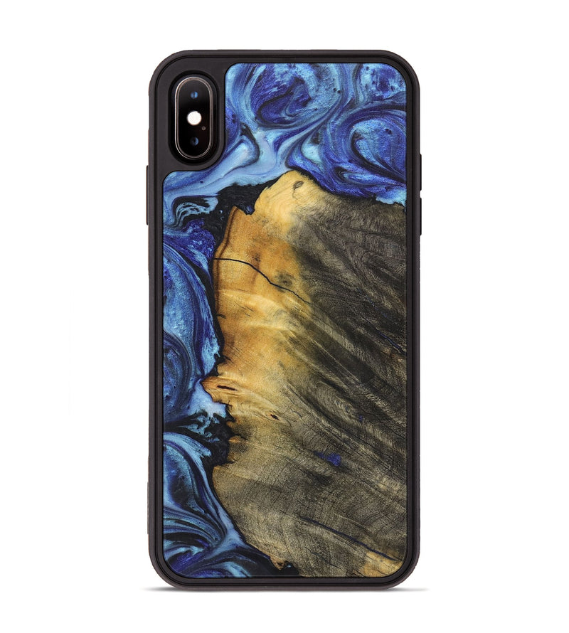 iPhone Xs Max Wood Phone Case - Nico (Blue, 726096)