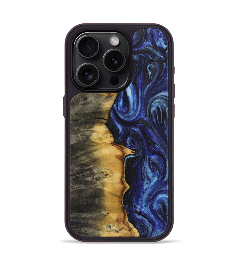 iPhone 15 Pro Wood Phone Case - Kade (Blue, 726097)