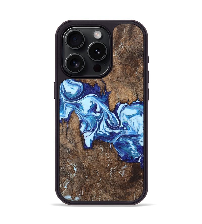 iPhone 15 Pro Wood Phone Case - Isla (Blue, 726098)