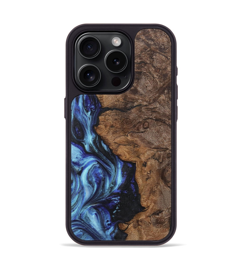 iPhone 15 Pro Wood Phone Case - Jonathan (Blue, 726102)