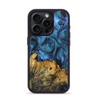 iPhone 15 Pro Wood Phone Case - Braylon (Blue, 726105)