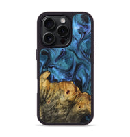 iPhone 16 Pro Wood Phone Case - Braylon (Blue, 726105)