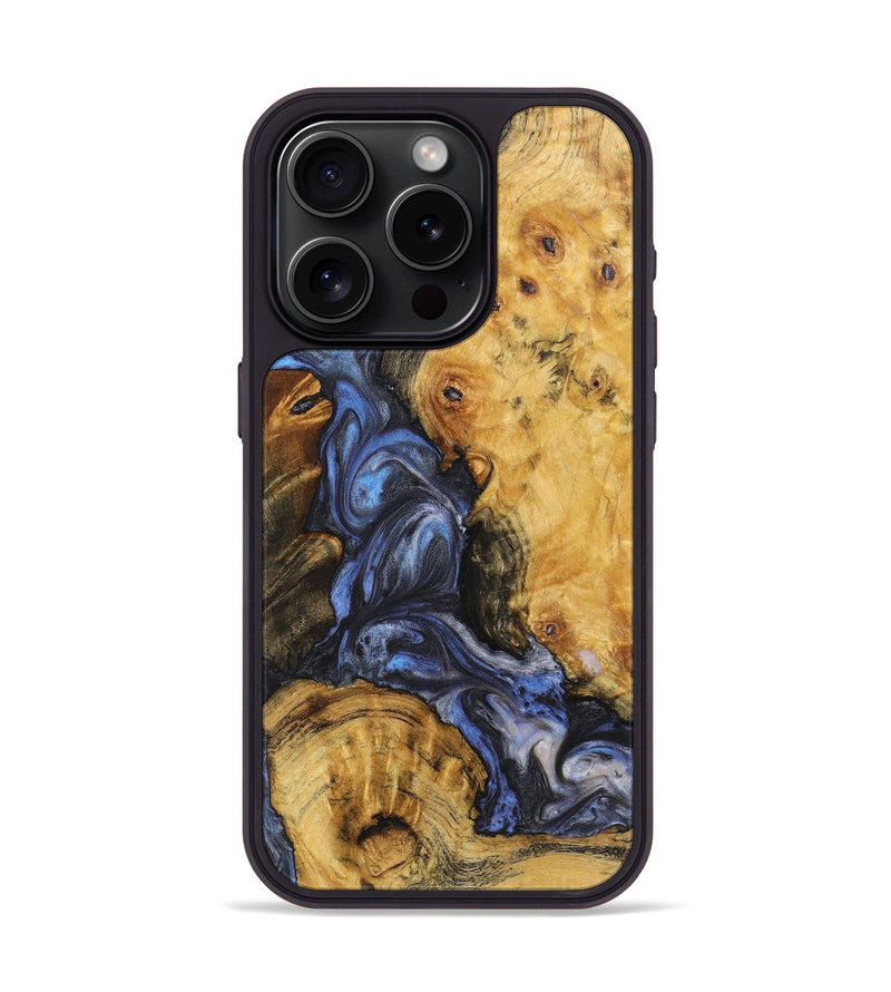 iPhone 15 Pro Wood Phone Case - Ezequiel (Blue, 726106)