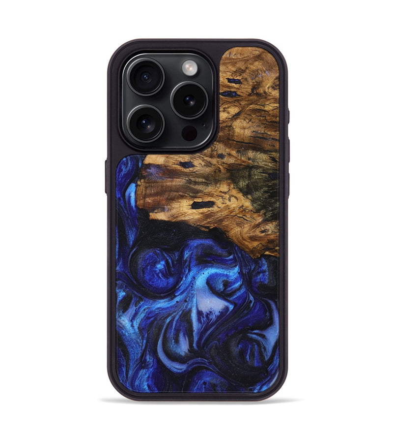 iPhone 15 Pro Wood Phone Case - Leilani (Blue, 726113)