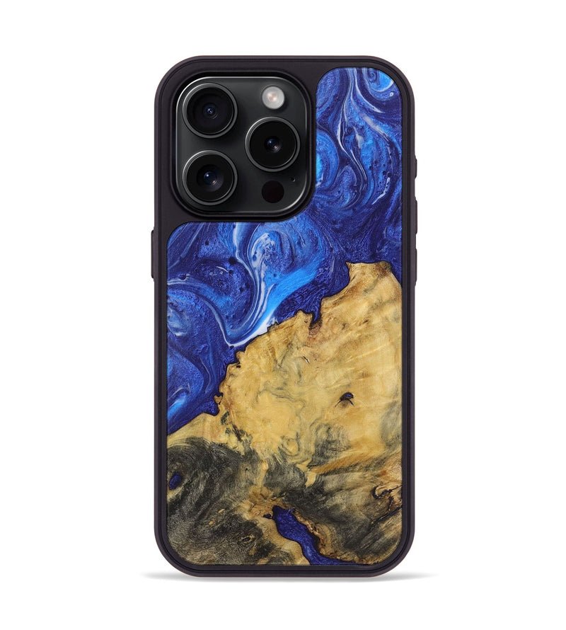 iPhone 15 Pro Wood Phone Case - Sebastian (Blue, 726489)