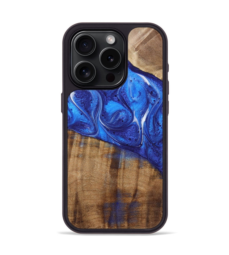 iPhone 15 Pro Wood Phone Case - Claire (Blue, 726491)