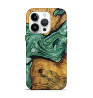 iPhone 15 Pro Wood Live Edge Phone Case - Janelle (Green, 726534)