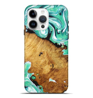 iPhone 15 Pro Max Wood Live Edge Phone Case - Maxine (Green, 726537)