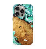 iPhone 16 Pro Wood Live Edge Phone Case - Maxine (Green, 726537)