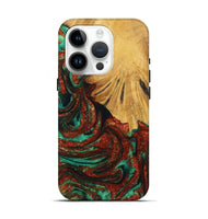 iPhone 15 Pro Wood Live Edge Phone Case - Penelope (Green, 726538)