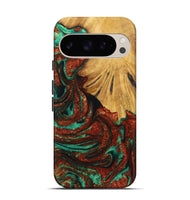 Pixel 9 Pro Wood Live Edge Phone Case - Penelope (Green, 726538)