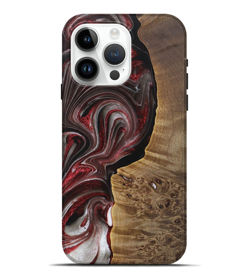 iPhone 15 Pro Max Wood Live Edge Phone Case - Paxton (Red, 726540)