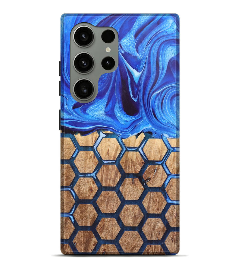 Galaxy S24 Ultra Wood Live Edge Phone Case - Jalen (Blue, 726614)