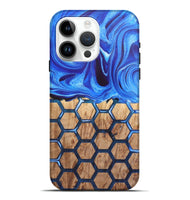 iPhone 15 Pro Max Wood Live Edge Phone Case - Jalen (Blue, 726614)