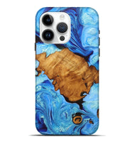 iPhone 15 Pro Max Wood Live Edge Phone Case - Neal (Blue, 726615)