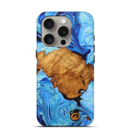 iPhone 16 Pro Wood Live Edge Phone Case - Neal (Blue, 726615)