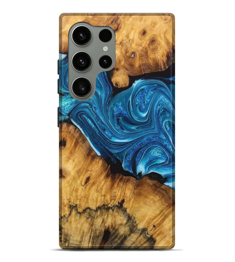 Galaxy S24 Ultra Wood Live Edge Phone Case - Aimee (Blue, 726617)