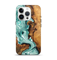 iPhone 15 Pro Wood Live Edge Phone Case - Leigh (Green, 726620)