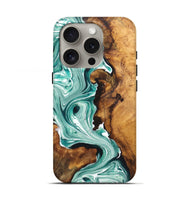 iPhone 16 Pro Wood Live Edge Phone Case - Leigh (Green, 726620)