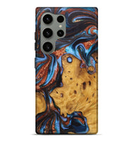 Galaxy S24 Ultra Wood Live Edge Phone Case - Kailey (Teal & Gold, 726621)