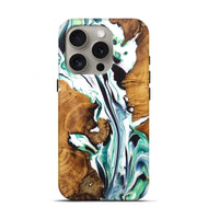 iPhone 16 Pro Wood Live Edge Phone Case - Sherry (Green, 726623)