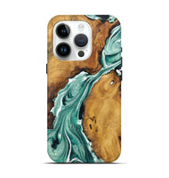 iPhone 15 Pro Wood Live Edge Phone Case - Mikaela (Green, 726644)