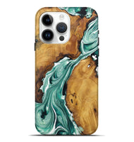 iPhone 15 Pro Max Wood Live Edge Phone Case - Mikaela (Green, 726644)