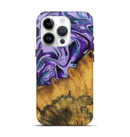 iPhone 15 Pro Wood Live Edge Phone Case - Kelsie (Purple, 726646)