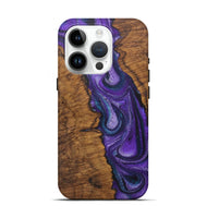 iPhone 15 Pro Wood Live Edge Phone Case - Willow (Purple, 726647)