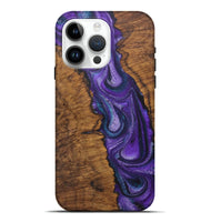 iPhone 15 Pro Max Wood Live Edge Phone Case - Willow (Purple, 726647)