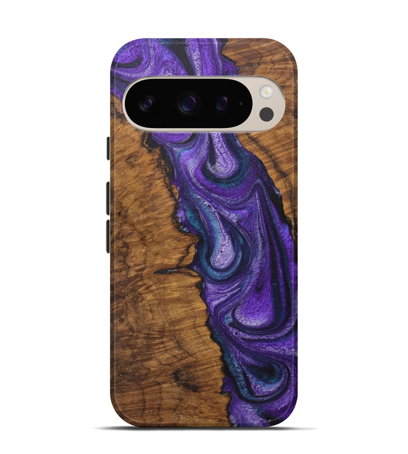 Pixel 9 Pro Wood Live Edge Phone Case - Willow (Purple, 726647)