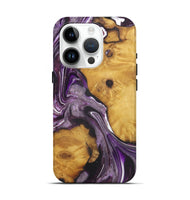 iPhone 15 Pro Wood Live Edge Phone Case - Lynn (Purple, 726648)