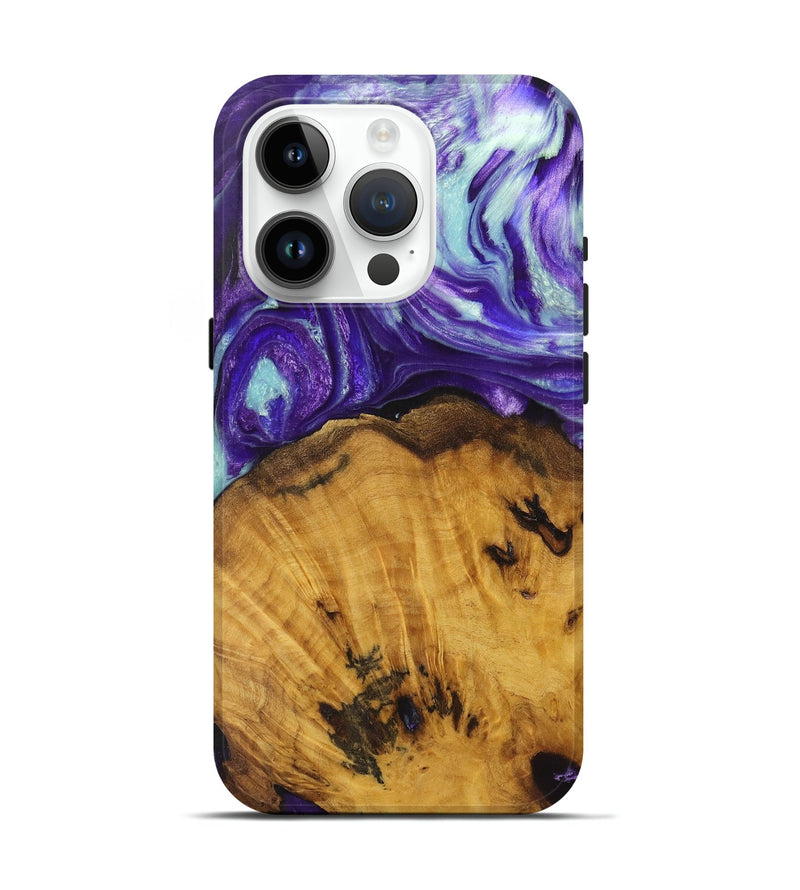 iPhone 15 Pro Wood Live Edge Phone Case - Jensen (Purple, 726650)