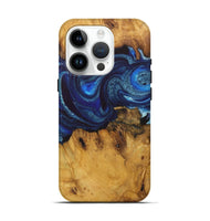 iPhone 15 Pro Wood Live Edge Phone Case - Meredith (Blue, 726666)