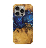 iPhone 16 Pro Wood Live Edge Phone Case - Meredith (Blue, 726666)