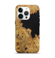 iPhone 15 Pro Wood Live Edge Phone Case - Curtis (Pure Black, 726668)