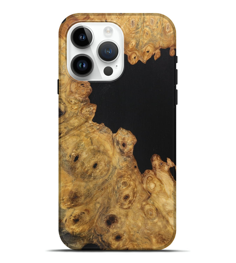 iPhone 15 Pro Max Wood Live Edge Phone Case - Curtis (Pure Black, 726668)