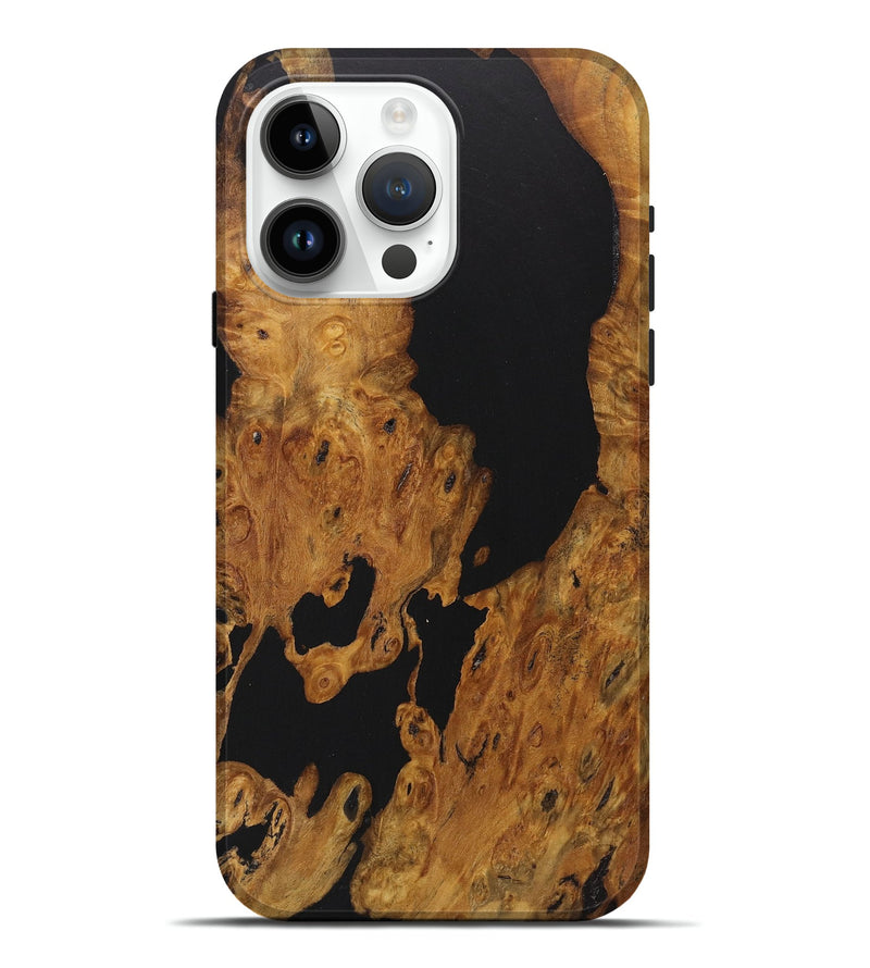 iPhone 15 Pro Max Wood Live Edge Phone Case - Talia (Pure Black, 726670)