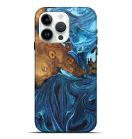 iPhone 15 Pro Max Wood Live Edge Phone Case - Jarrett (Blue, 726674)