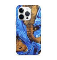 iPhone 15 Pro Wood Live Edge Phone Case - Xander (Blue, 726676)