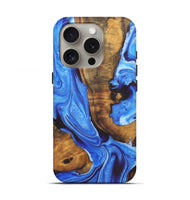 iPhone 16 Pro Wood Live Edge Phone Case - Xander (Blue, 726676)