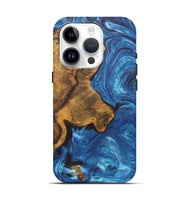 iPhone 15 Pro Wood Live Edge Phone Case - Kelsey (Blue, 726677)