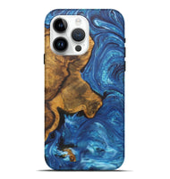 iPhone 15 Pro Max Wood Live Edge Phone Case - Kelsey (Blue, 726677)