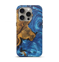 iPhone 16 Pro Wood Live Edge Phone Case - Kelsey (Blue, 726677)