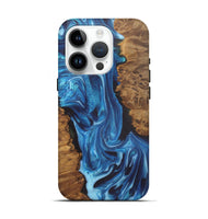 iPhone 15 Pro Wood Live Edge Phone Case - Gayle (Blue, 726678)