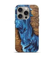 iPhone 16 Pro Wood Live Edge Phone Case - Gayle (Blue, 726678)